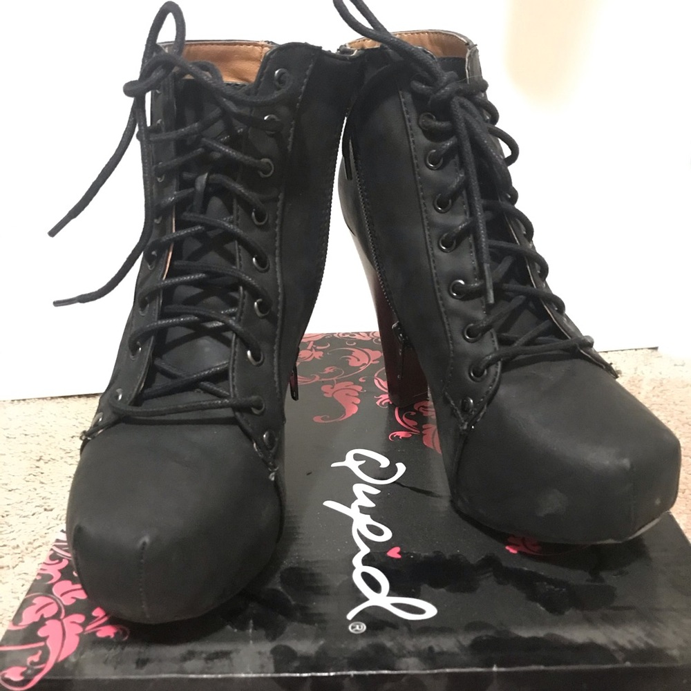 Qupid Lace Up Booties
